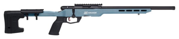 SAVAGE B22 PRECISION TITANIUM BLUE .22 LR 18"/46CM 1/2"-28