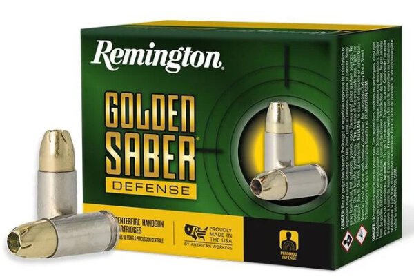 REMINGTON MUNITION 9MM LUGER 124GR BJHP GOLDEN SABER DEFENSE 20/500