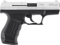 Walther P99 Bicolor 9 mm P.A.K., Schlitten mit Nickel-Finish