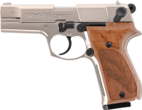 Walther P88 9 mm P.A.K., Nickel-Finish, Holzgriffschalen