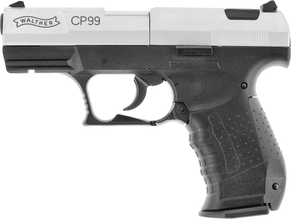 Walther CP99 Bicolor 4,5 mm (.177) Diabolo, CO₂, < 3,5 J, Schlitten Cerakote-silber