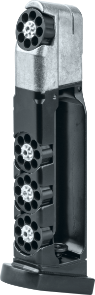 GLOCK Magazin 4,5 mm (.177) Diabolo / BB, 8 Schuss (pro Trommelmagazin), inkl. 4 Trommelmagazine