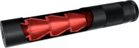 Umarex SD4 Silencer 14 mm CCW / 1/2"-20 UNF, f&uuml;r Druckluftwaffen bis 6,35 mm (.25), L&auml;nge 200 mm