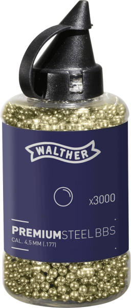 Walther Stahl-BBs 4,5 mm (.177), 0,36 g, gold, 3.000 St., Flasche