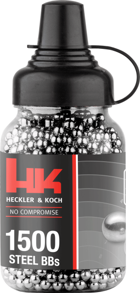 Heckler & Koch Stahl-BBs 4,5 mm (.177), 0,35 g, schwarz, 1.500 St., Flasche
