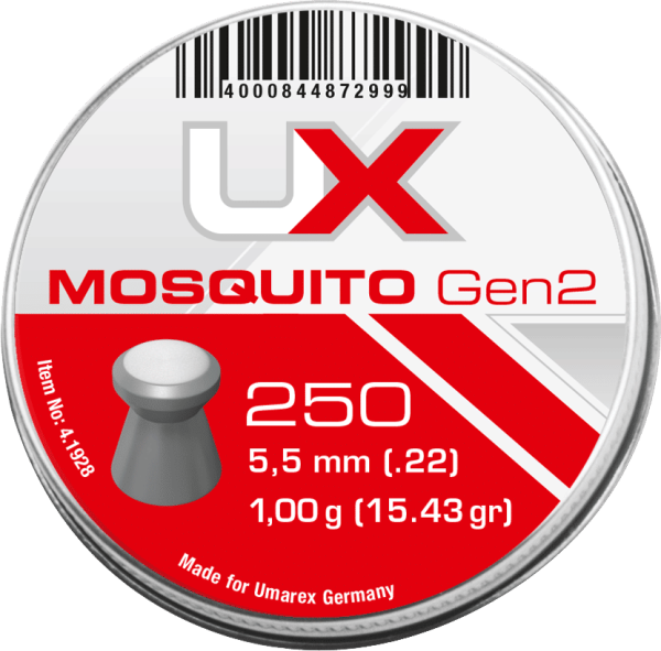 UX Mosquito Diabolos Gen2 5,5 mm (.22), Flachkopf, 1,00 g, 5x 250 St., Dose