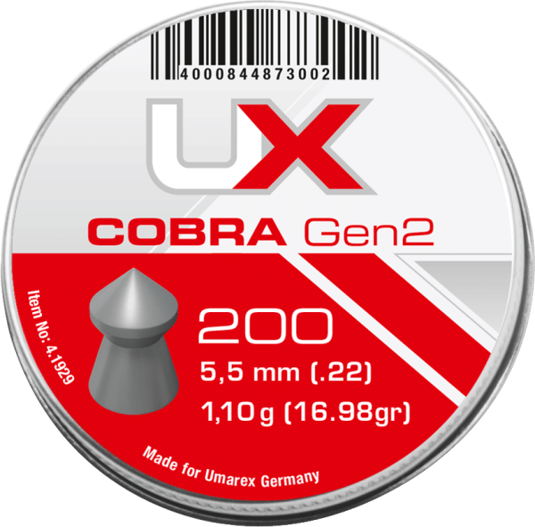 UX Cobra Diabolos Gen2 5,5 mm (.22), Spitzkopf, 1,10 g, 5x 200 St., Dose
