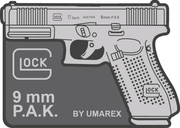 GLOCK Rubber Patch G17 Gen5 SSW Klett-R&uuml;ckseite