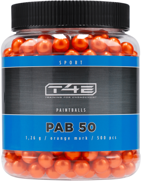 T4E Sport PAB 50 .50, 1,26 g, Orange Mark, 500 St., Beh&auml;lter