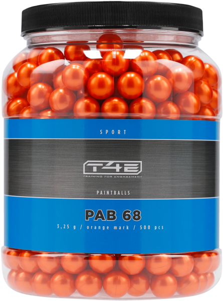 T4E Sport PAB 68 .68, 3,25 g, Orange Mark, 500 St., Beh&auml;lter