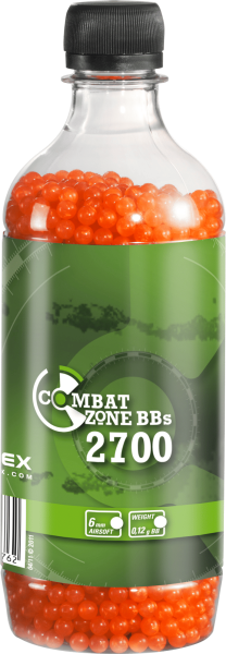 Combat Zone Basic BBs 6 mm, 0,12 g, orange, 2.700 St., Flasche