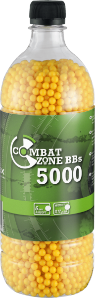 Combat Zone Basic BBs 6 mm, 0,12 g, gelb, 5.000 St., Flasche