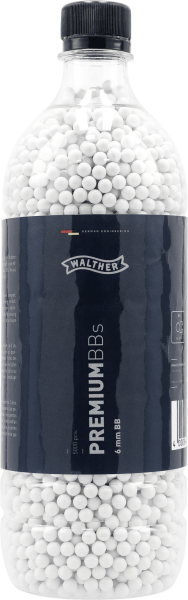 Walther Premium BBs 6 mm, 0,20 g, wei&szlig;, 5.000 St., Flasche