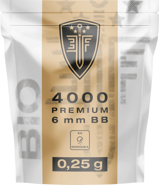 Elite Force Premium Bio BBs 6 mm, 0,25 g, wei&szlig;, 4.000 St., Zip-Beutel