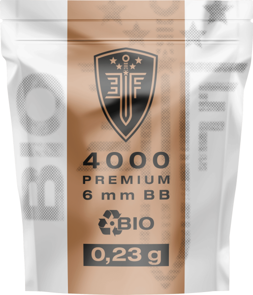 Elite Force Premium Bio BBs 6 mm, 0,23 g, wei&szlig;, 4.000 St., Zip-Beutel