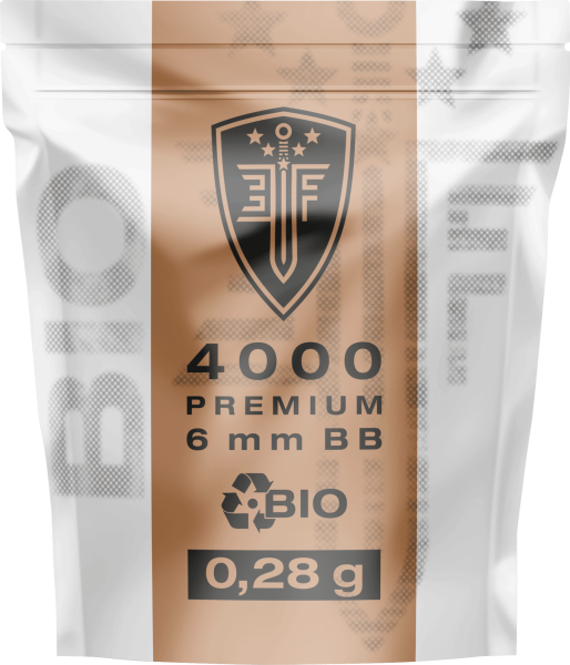Elite Force Premium Bio BBs 6 mm, 0,28 g, wei&szlig;, 4.000 St., Zip-Beutel