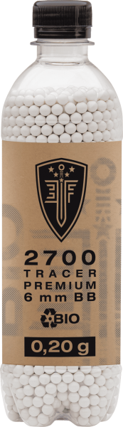 Elite Force Premium Bio BBs Tracer 6 mm, 0,20 g, wei&szlig; / fluoreszierend, 2.700 St., Flasche