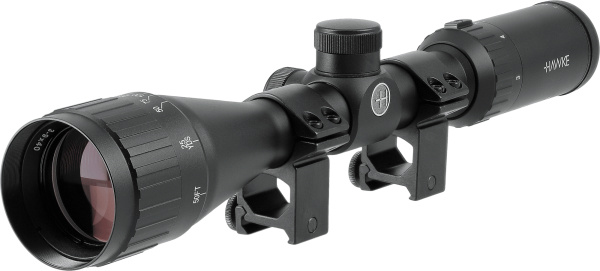 Hawke Fast Mount 3-9x40 AO (Mil Dot) - 1/4 MOA inkl. Montageringe Weaver/Picatinny