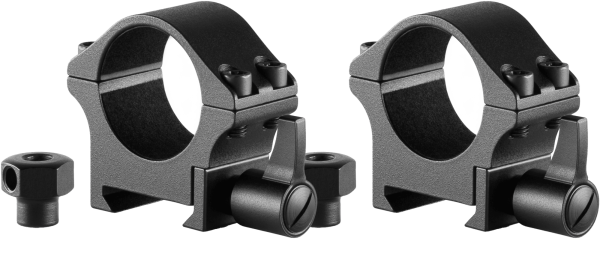 Hawke Professional Steel Ring Mount Weaver 1" Low QD-Hebel & Mutter, Set (2 St.), Sattelh&ouml;he 7 mm