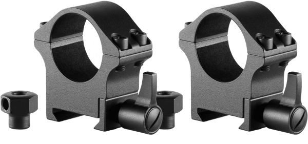 Hawke Professional Steel Ring Mount Weaver 1" Medium QD-Hebel & Mutter, Set (2 St.), Sattelh&ouml;he 12 mm