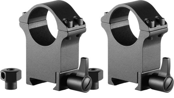 Hawke Professional Steel Ring Mount Weaver 1" Extra High QD-Hebel & Mutter, Set (2 St.), Sattelh&ouml;he 23 mm
