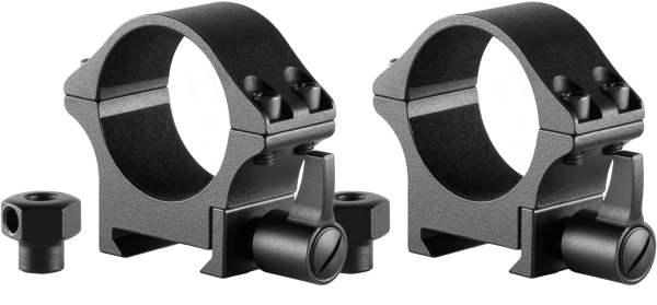 Hawke Professional Steel Ring Mount Weaver 30 mm Low QD-Hebel & Mutter, Set (2 St.), Sattelh&ouml;he 7 mm