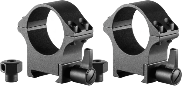 Hawke Professional Steel Ring Mount Weaver 30 mm Medium QD-Hebel & Mutter, Set (2 St.), Sattelh&ouml;he 11 mm