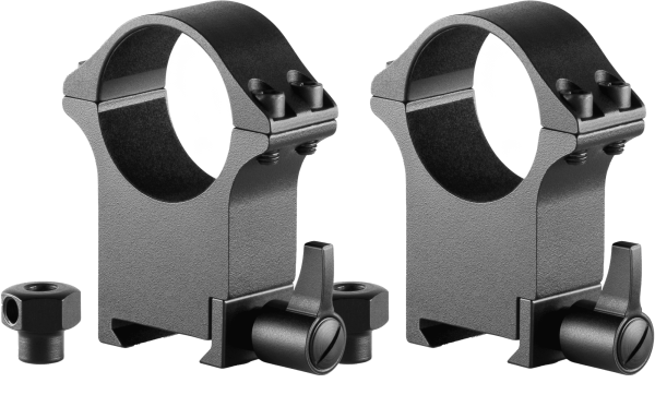 Hawke Professional Steel Ring Mount Weaver 30 mm Extra High QD-Hebel & Mutter, Set (2 St.), Sattelh&ouml;he 23 mm