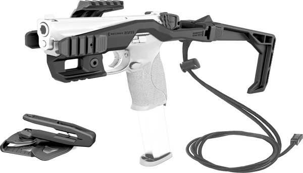 Recover 20/22 Stabilizer Komplettkit f&uuml;r Smith & Wesson, inkl. Holster f&uuml;r alle M&P Fullsize mit langem Beavertail und ohne Sicherung, schwarz