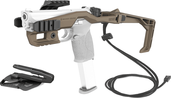 Recover 20/22 Stabilizer Komplettkit f&uuml;r Smith & Wesson, inkl. Holster f&uuml;r alle M&P Fullsize mit langem Beavertail und ohne Sicherung, Desert Tan
