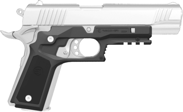Recover Grip & Rail System f&uuml;r 1911 f&uuml;r Fullsize / Single Stack, Frame Phantom Gray / Inlays schwarz und grau