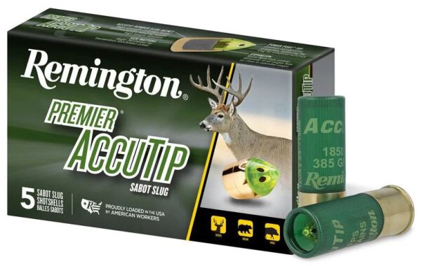 REMINGTON MUNITION 12/70 12GA 2-3/4" 385GR 7/8OZ PREMIER ACCUTIP SABOT SLUG 5/100