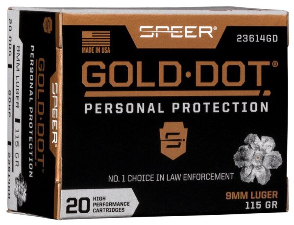 SPEER MUNITION 9MM LUGER 115GR GDHP 20/200