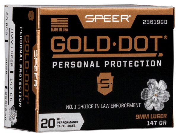 SPEER MUNITION 9MM LUGER 147GR GDHP 20/200