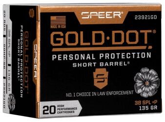 SPEER MUNITION .38 SPECIAL+P 135GR GDHP-SB 20/200