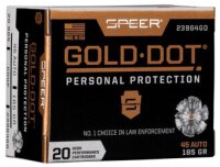SPEER MUNITION .45 AUTO 185GR GDHP 20/200