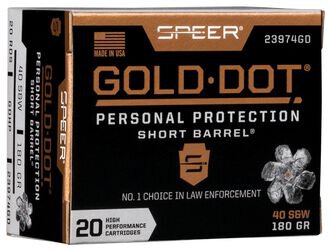 SPEER MUNITION .40 S&W 180GR GDHP-SB 20/200