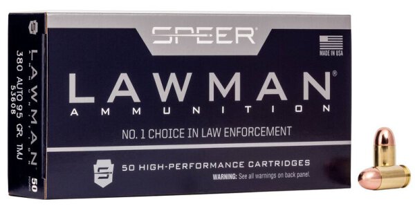 SPEER MUNITION .380 AUTO 95GR TMJ 50/1000