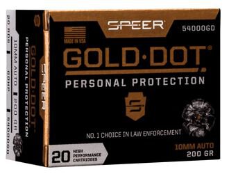 SPEER MUNITION 10MM AUTO 200GR GDHP 20/200 *non cip*