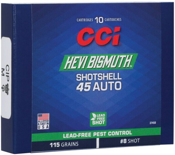 CCI MUNITION .45 AUTO 120GR #9 BISMUTH SHOTSHELL 10/200