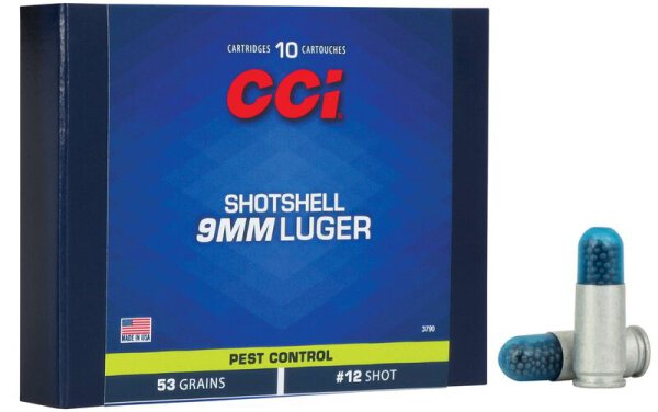CCI MUNITION 9MM LUGER 53GR #12 SHOTSHELL 10/200