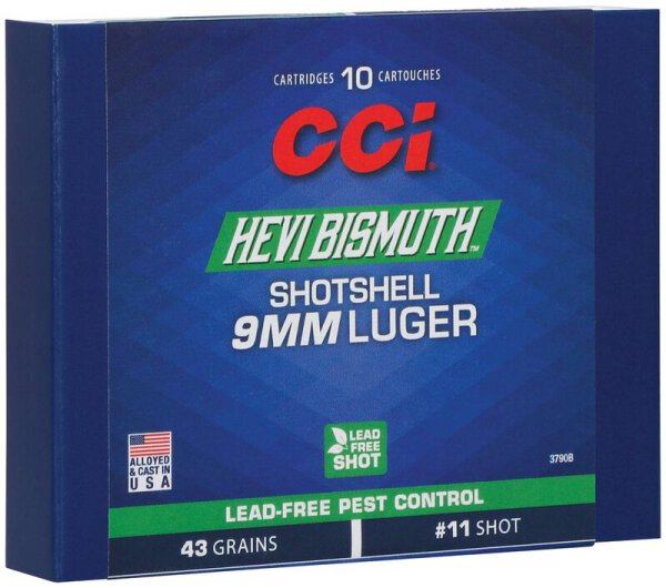 CCI MUNITION 9MM LUGER 53GR #12 BISMUTH SHOTSHELL 10/200