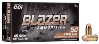 CCI MUNITION .45 AUTO 230GR BLAZER BRASS FMJ 50/1000