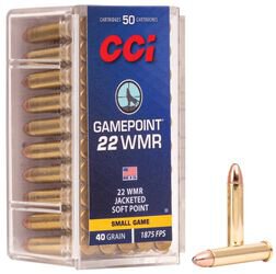 CCI MUNITION .22 WMR 40GR GAMEPOINT JSP 50/2000