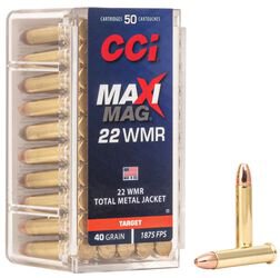 CCI MUNITION .22 WMR 40GR MAXI-MAG TMJ 50/2000