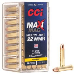 CCI MUNITION .22 WMR 40GR MAXI-MAG JHP 50/2000