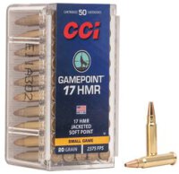 CCI MUNITION .17 HMR 20GR GAMEPOINT JSP 50/2000