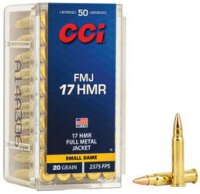CCI MUNITION .17 HMR 20GR FMJ 50/2000