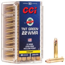 CCI MUNITION .22 WMR 30GR TNT GREEN HP 50/2000