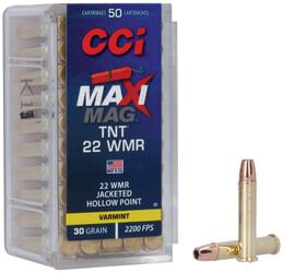 CCI MUNITION .22 WMR 30GR MAXI-MAG TNT JHP 50/2000